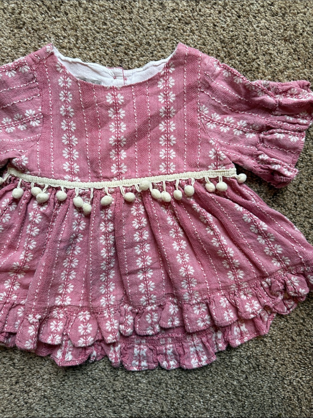 Pippa & Julie | Pom-Trim Floral Tiered Peasant Top Boho